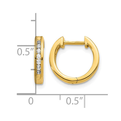 10K Gelbgold Diamant Klappbar Creolen