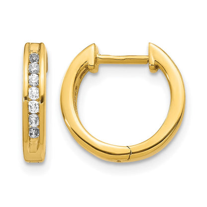 10K Gelbgold Diamant Klappbar Creolen
