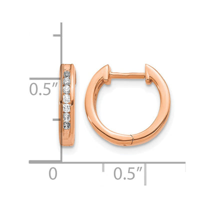 14K Roségold Creolen mit Klappscharnier und 0,25 ct. im Labor gezüchteten Diamanten VS/SI+ G+