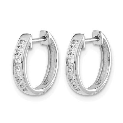14K Weißgold Creolen mit echten Diamanten und Klappscharnier