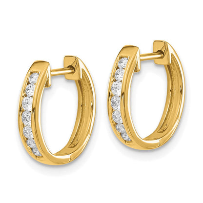 14K Gelbgold Creolen mit echten Diamanten und Klappscharnier