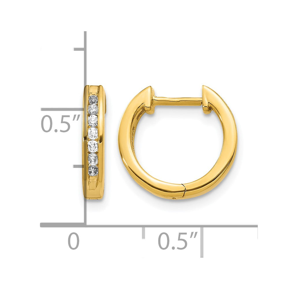 14K Gelbgold Klapp-Creolen mit 0,25 ct. Laborgezüchteten Diamanten VS/SI+ G+