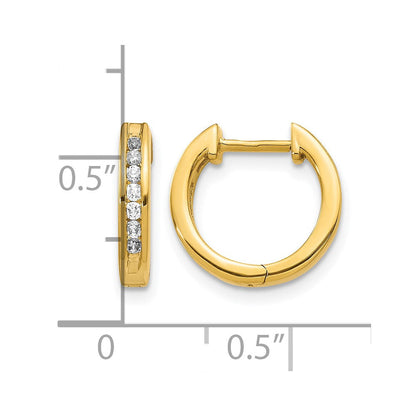 14K Gelbgold Klapp-Creolen mit 0,25 ct. Laborgezüchteten Diamanten VS/SI+ G+