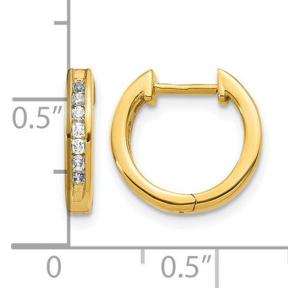 14K Gelbgold Creolen mit echten Diamanten und Klappscharnier