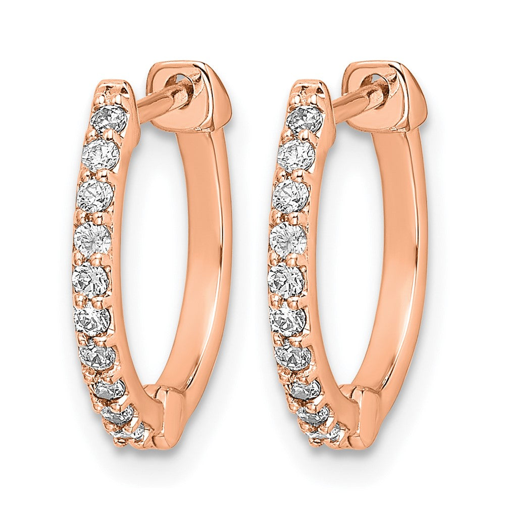 10K Roségold Diamant Klappbar Creolen