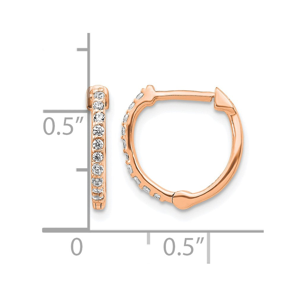 10K Roségold Diamant Klappbar Creolen