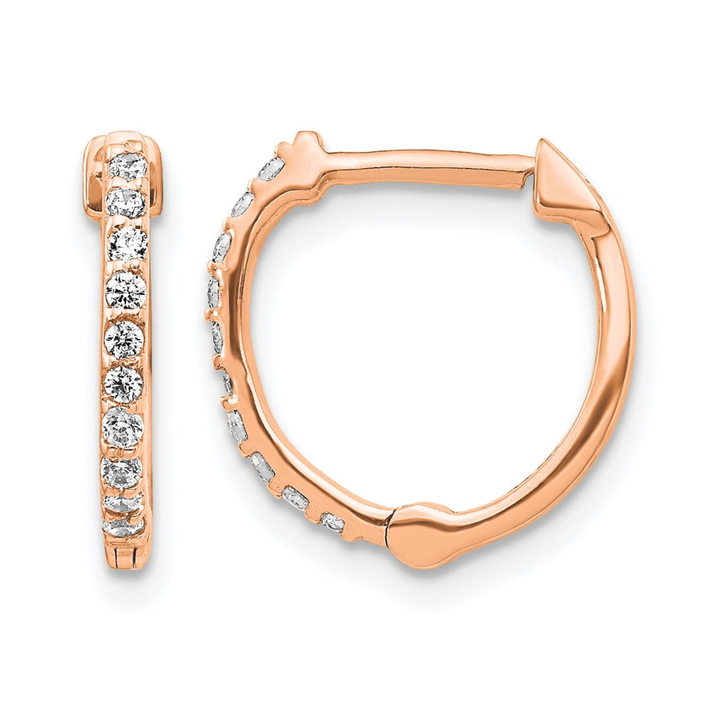 10K Roségold Diamant Klappbar Creolen