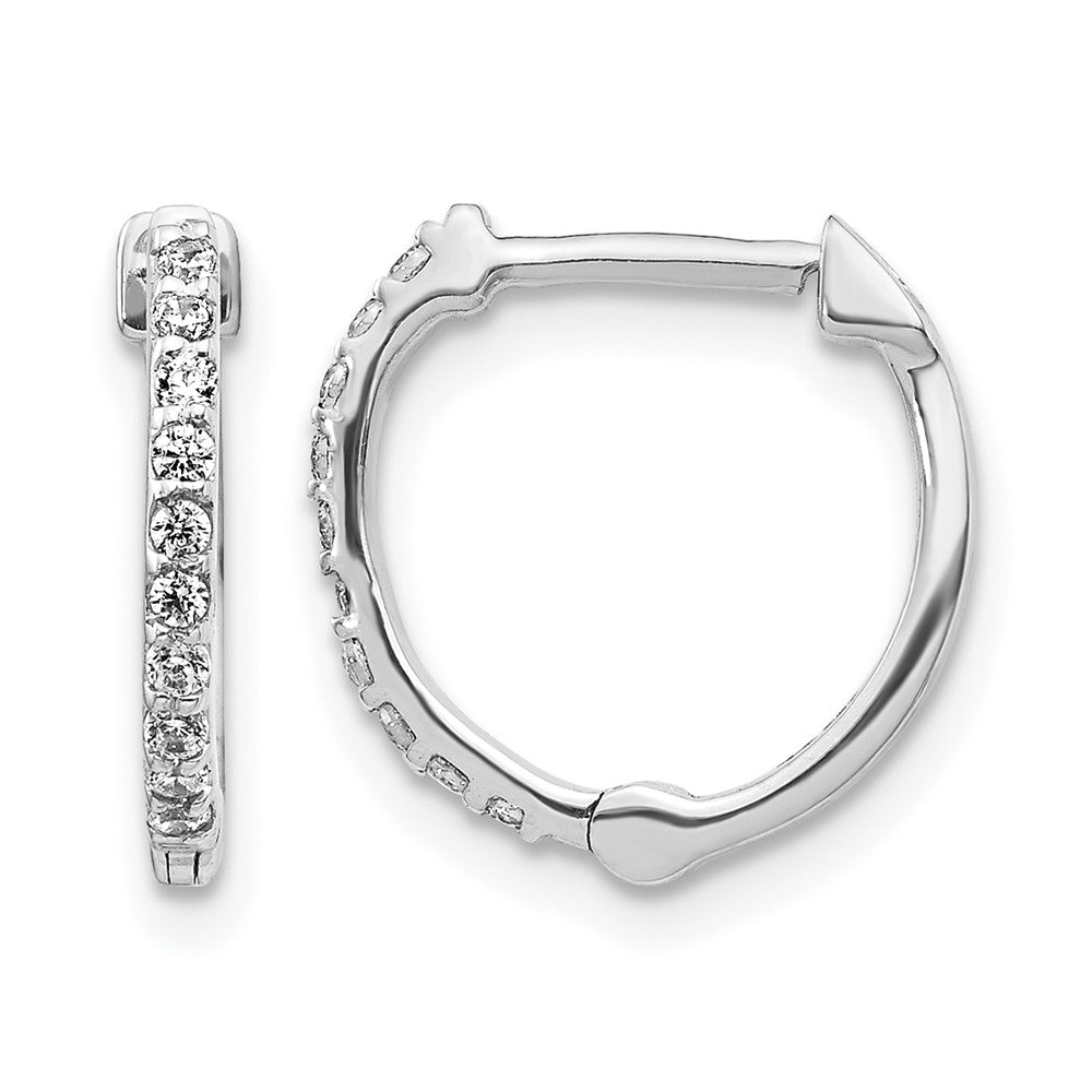 10K Weißgold Diamant Creolen