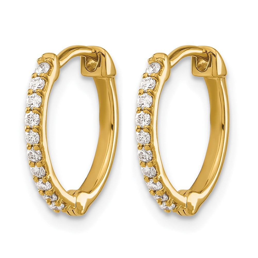 10K Gelbgold Diamant Klappbar Creolen