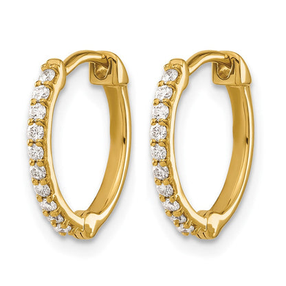 10K Gelbgold Diamant Klappbar Creolen