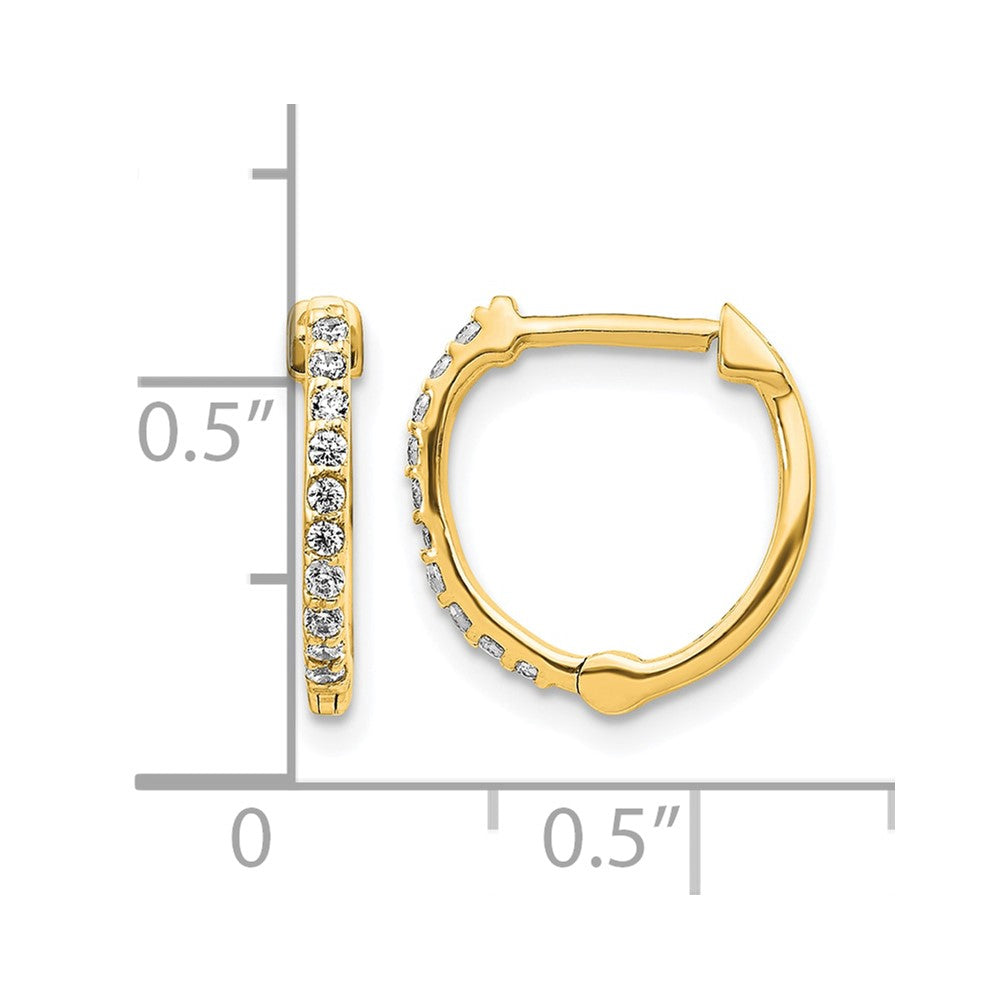 10K Gelbgold Diamant Klappbar Creolen