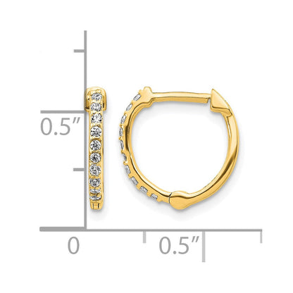 10K Gelbgold Diamant Klappbar Creolen