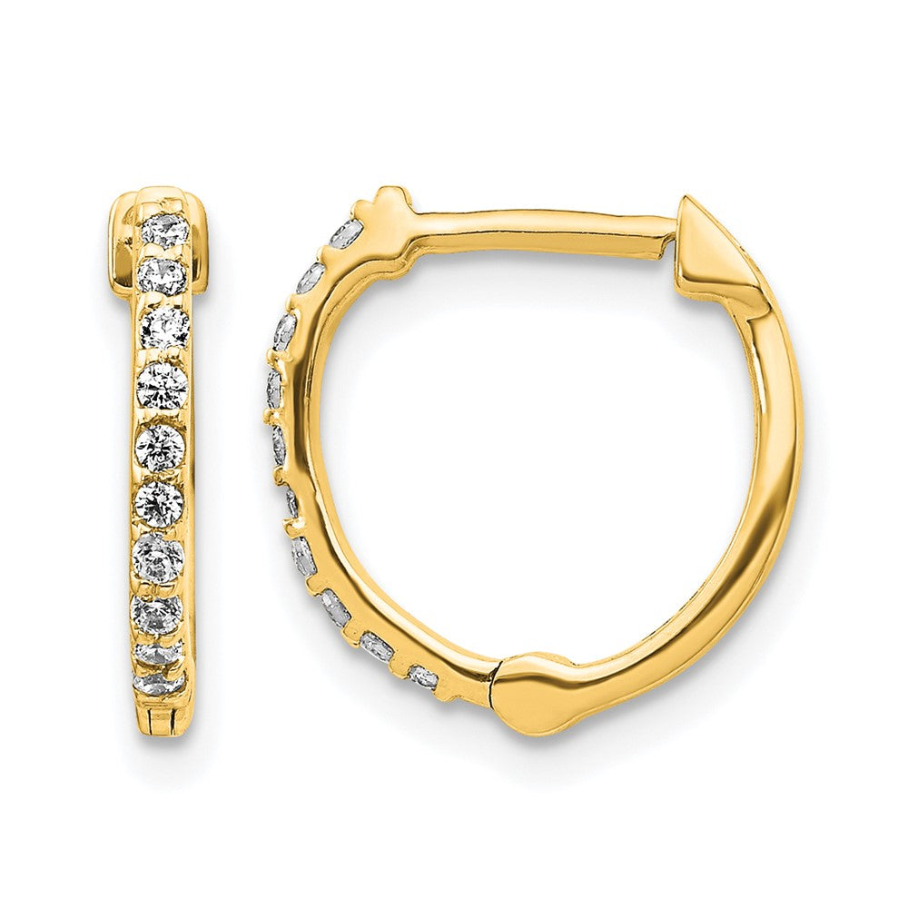 10K Gelbgold Diamant Klappbar Creolen