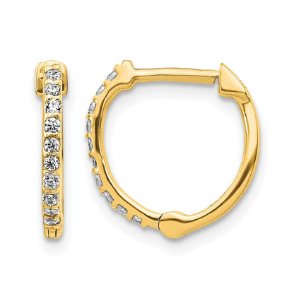 10K Gelbgold Diamant Klappbar Creolen