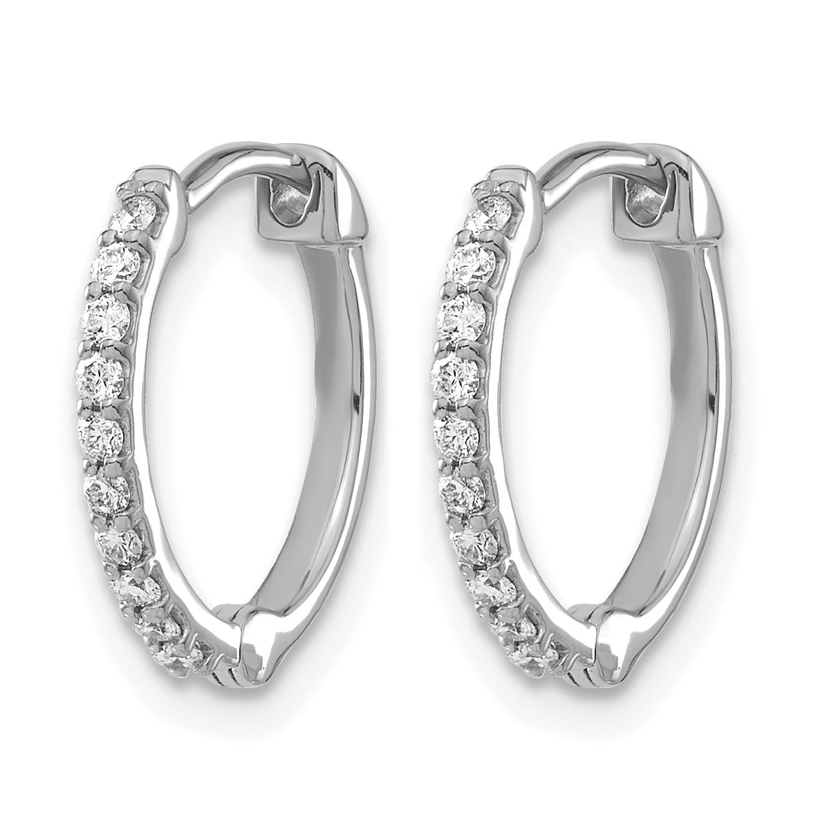 14K Weißgold Creolen mit echten Diamanten
