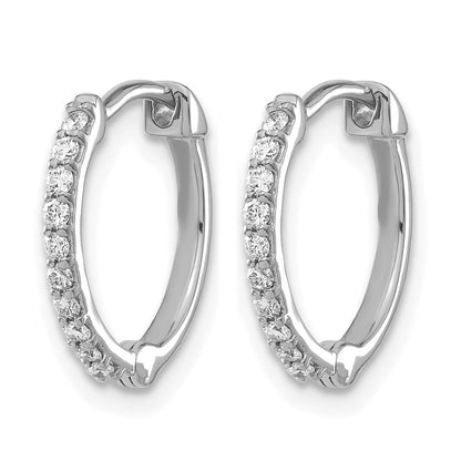 14K Weißgold Creolen mit echten Diamanten