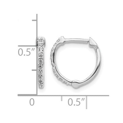 14K Weißgold Creolen mit Klappscharnier und 0,2 ct. Labordiamanten VS/SI+ G+