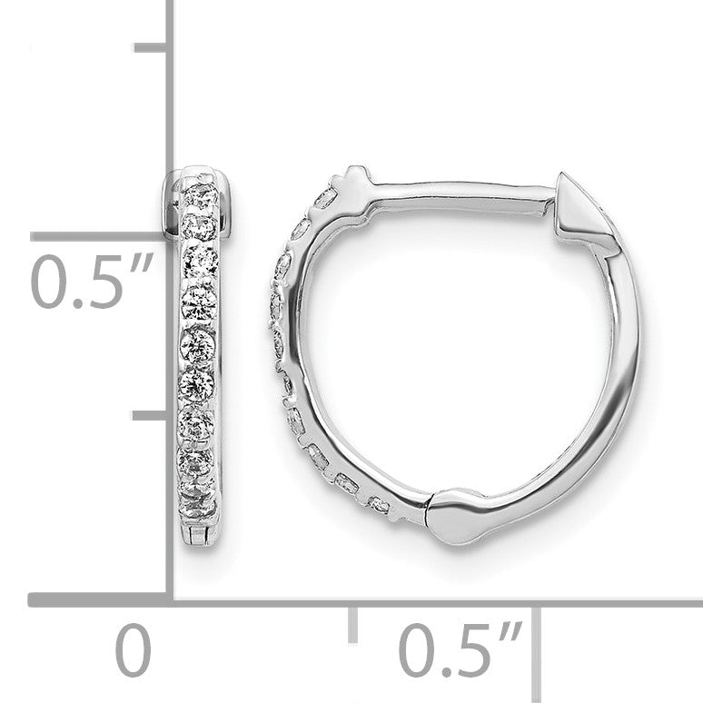 14K Weißgold Creolen mit echten Diamanten