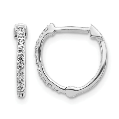14K Weißgold Creolen mit echten Diamanten