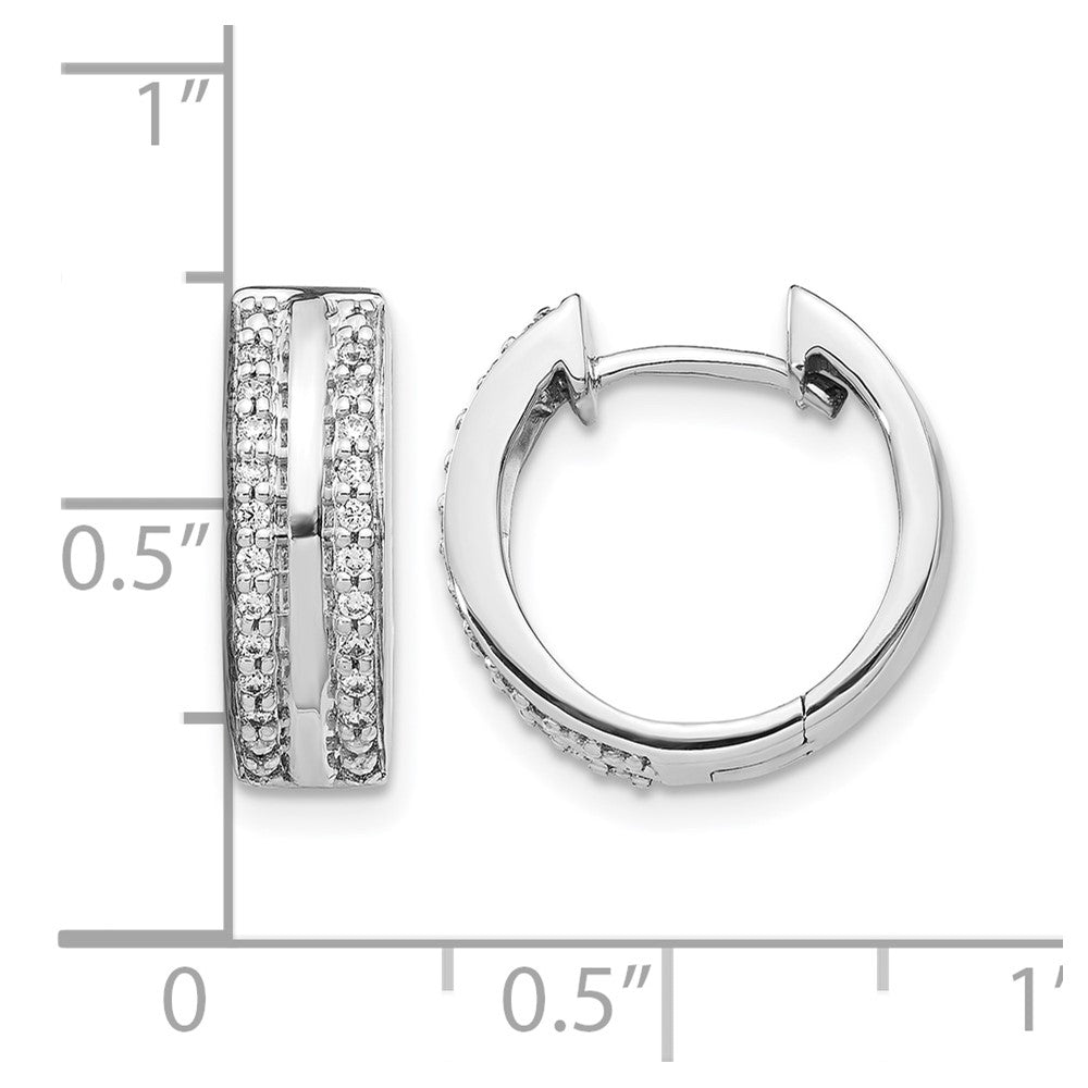 10K Weißgold 2-row Diamant Klappbar Creolen