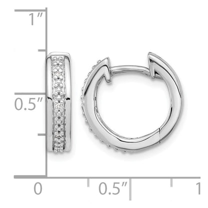 10K Weißgold Diamant Komplett Klappbar Creolen