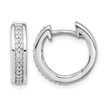 10K Weißgold Diamant Komplett Klappbar Creolen