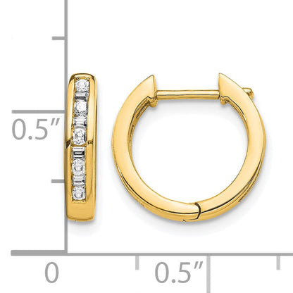 10K Gelbgold Rund/baguette Diamant Klappbar Creolen