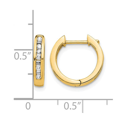 14K Gelbgold Rund/baguette Diamant Klappbar Creolen