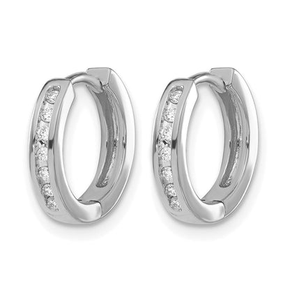 10K Weißgold Diamant Klappbar Creolen