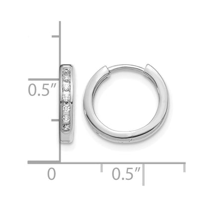 10K Weißgold Diamant Klappbar Creolen