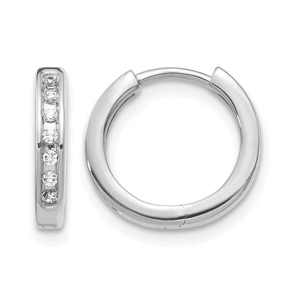 10K Weißgold Diamant Klappbar Creolen