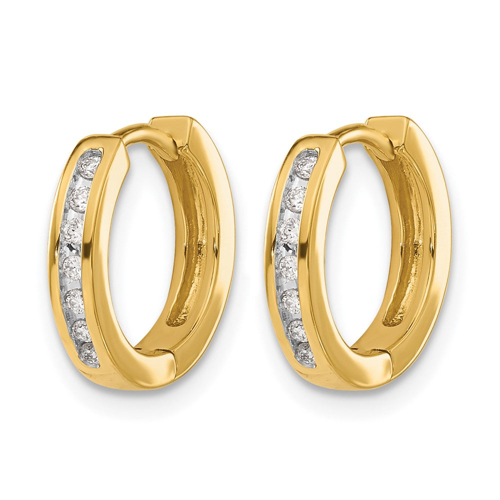 10K Gelbgold Diamant Klappbar Creolen