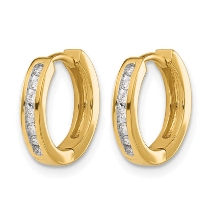 10K Gelbgold Diamant Klappbar Creolen