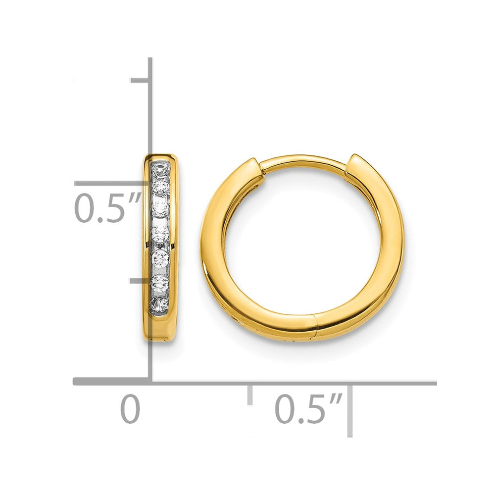 10K Gelbgold Diamant Klappbar Creolen