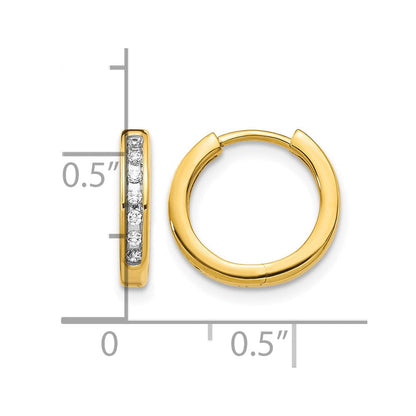 10K Gelbgold Diamant Klappbar Creolen