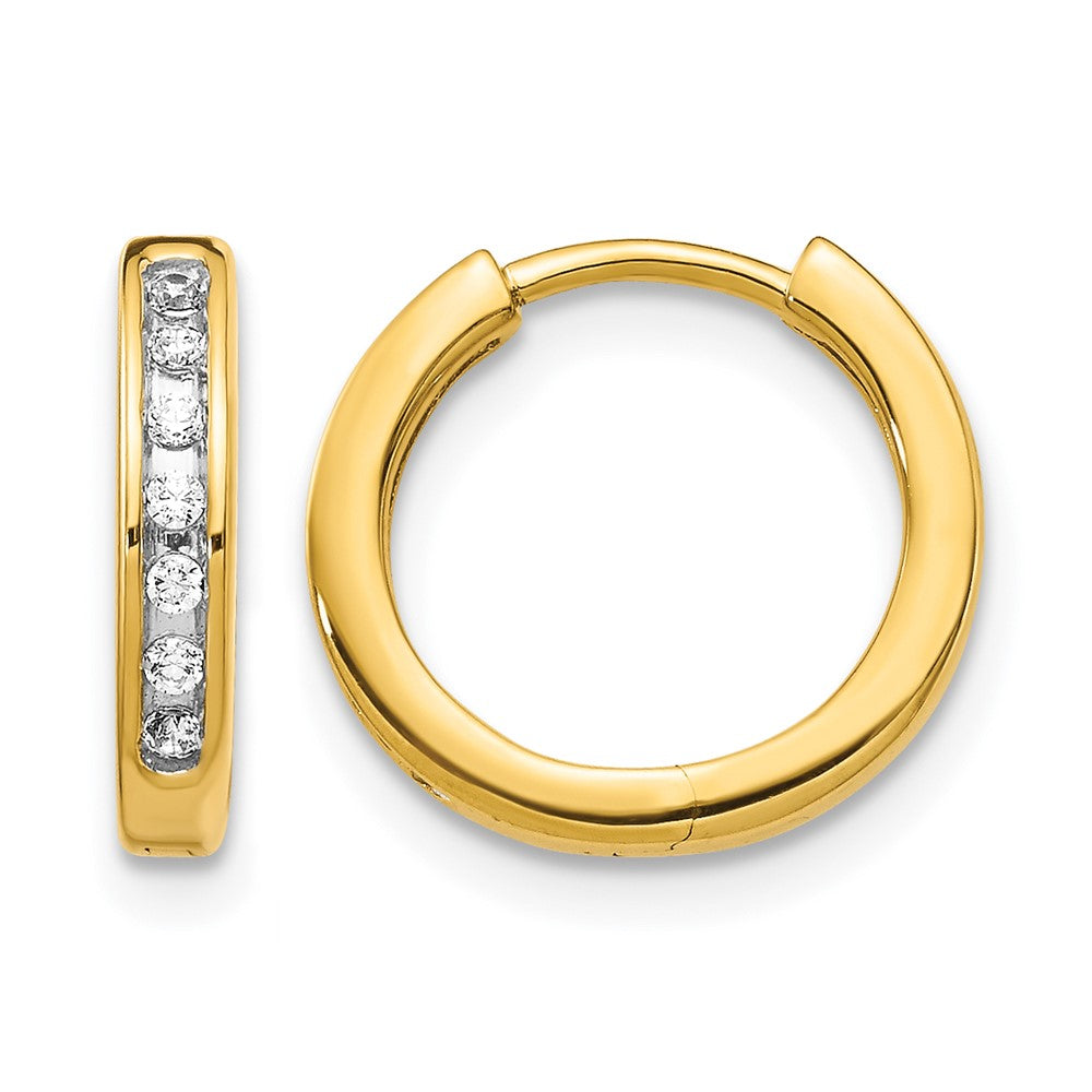 10K Gelbgold Diamant Klappbar Creolen