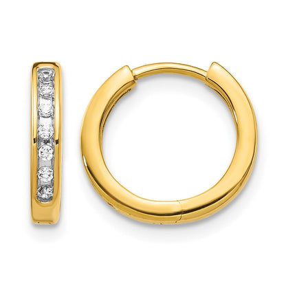 10K Gelbgold Diamant Klappbar Creolen