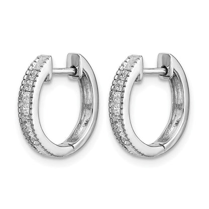 10K Weißgold Diamant Klappbar Creolen