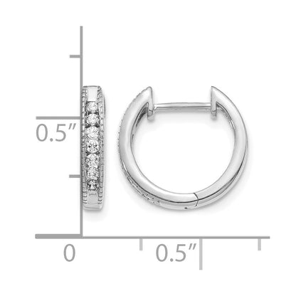 10K Weißgold Diamant Klappbar Creolen