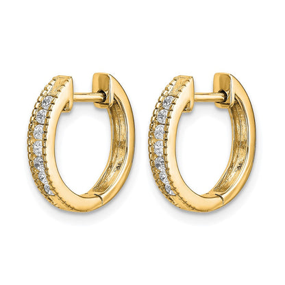 10K Gelbgold Diamant Klappbar Creolen