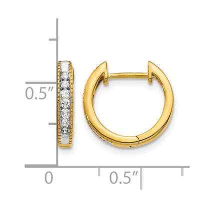 10K Gelbgold Diamant Klappbar Creolen