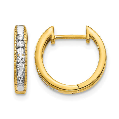 10K Gelbgold Diamant Klappbar Creolen