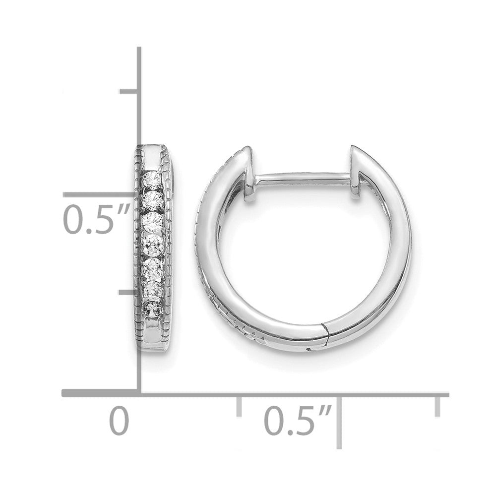 14K Weißgold Creolen mit Scharnier, Laborgezüchteter Diamant 0,2 ct. VS/SI+ G+