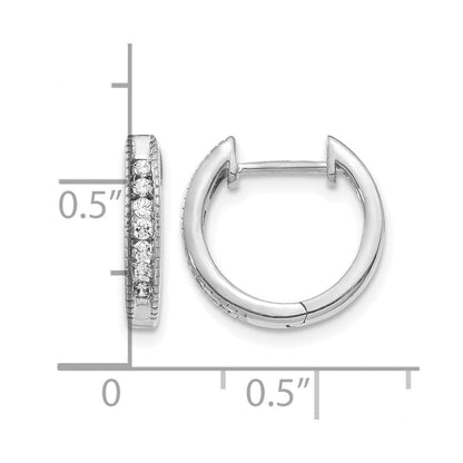 14K Weißgold Creolen mit Scharnier, Laborgezüchteter Diamant 0,2 ct. VS/SI+ G+