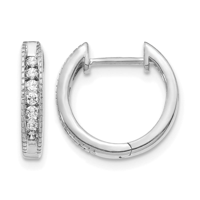 14K Weißgold Creolen mit Scharnier, Laborgezüchteter Diamant 0,2 ct. VS/SI+ G+