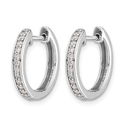 14K Weißgold Diamant-Creolen mit Scharnier, echt