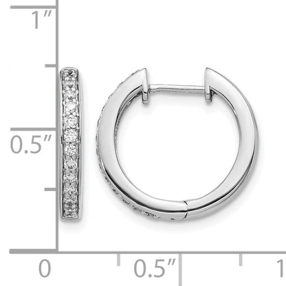 14K Weißgold Diamant-Creolen mit Scharnier, echt
