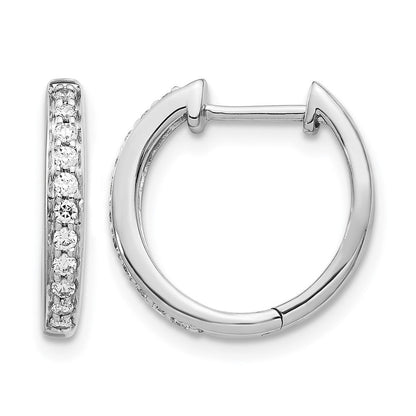 10K Weißgold Diamant Komplett Klappbar Creolen