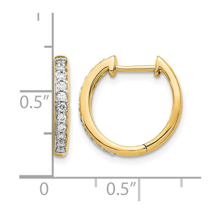 10K Gelbgold Diamant Komplett Klappbar Creolen