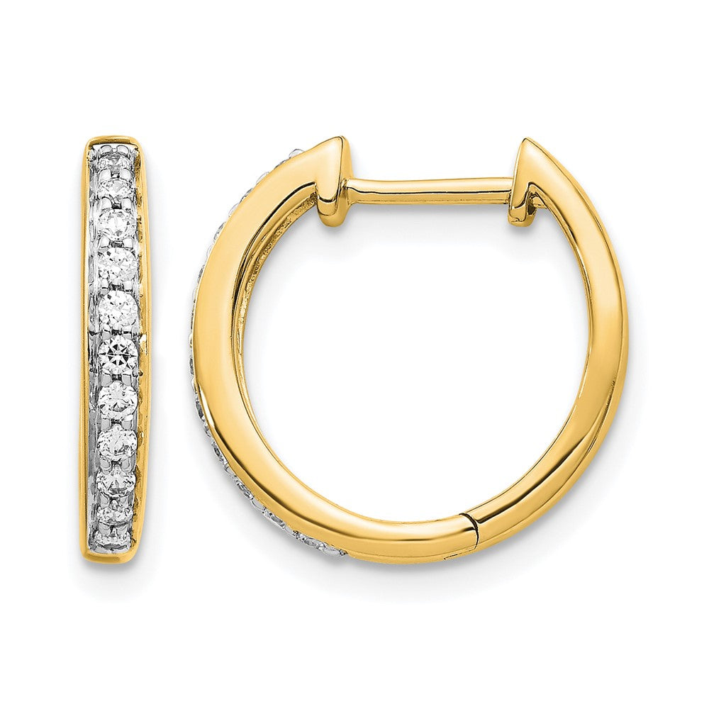 10K Gelbgold Diamant Komplett Klappbar Creolen